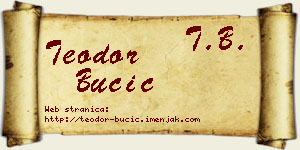 Teodor Bučić vizit kartica